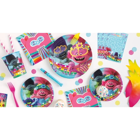 Trolls Party Tableware Children Partyset Children Birthday Plates Napkins Cups #